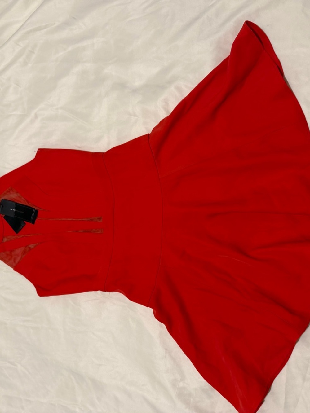 BCBGMaxAzria Red Mesh-Panel Halter Skater Dress,NWT - Picture 8 of 16